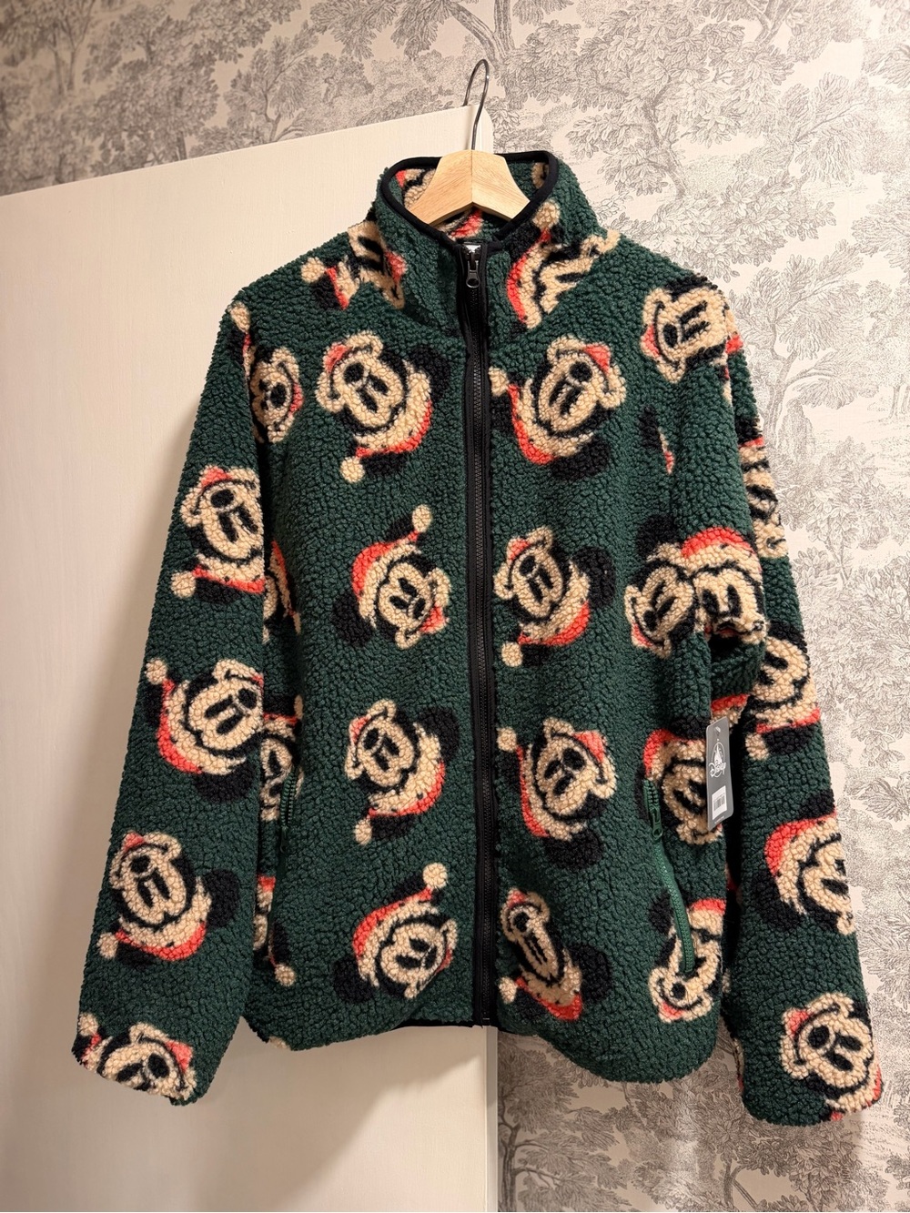 NWT Disney Santa Mickey Holiday Sherpa Fleece Jacket - Size M